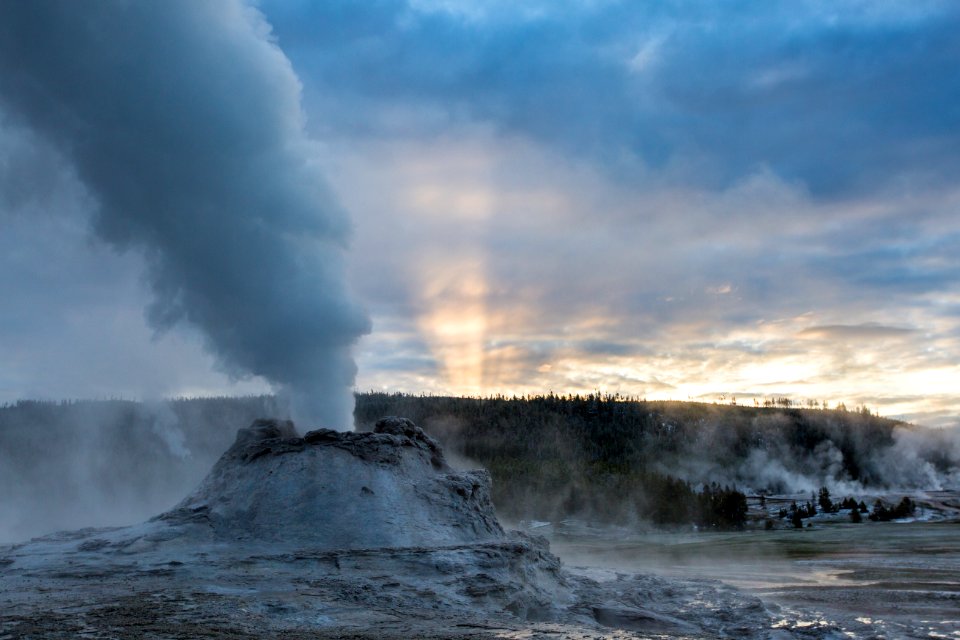 Sunrise at Castle Geyser