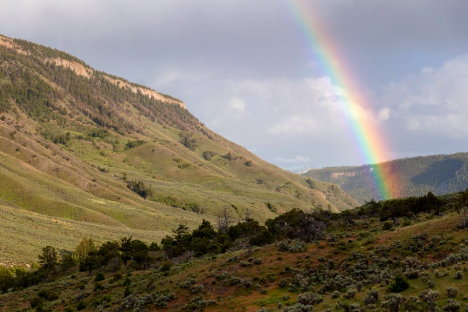 Afternoon rainbow and Mt. Everts