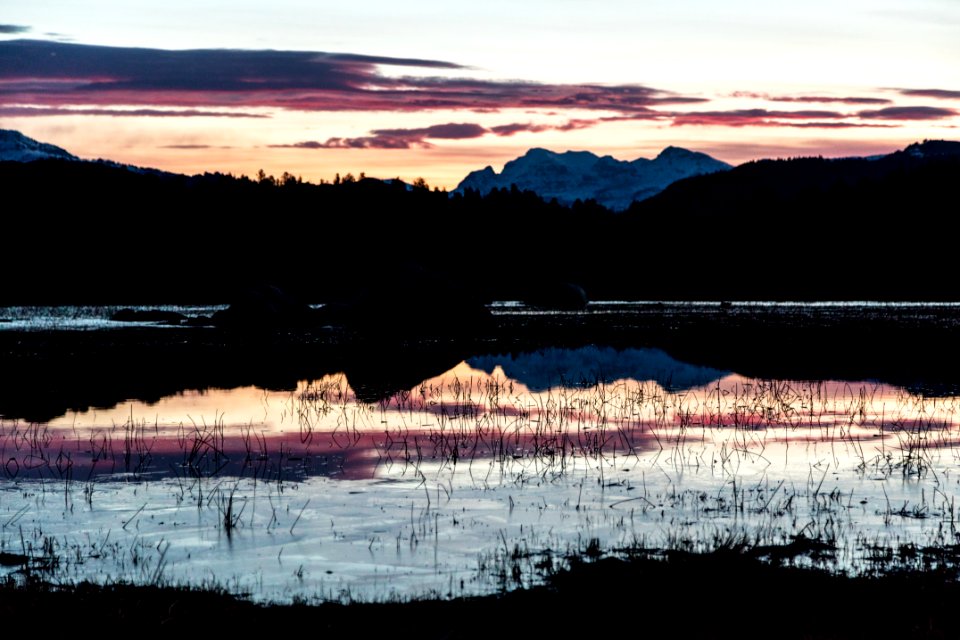 Cutoff Mountain sunrise reflection