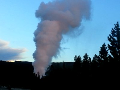 Steamboat Geyser eruption, steam phase