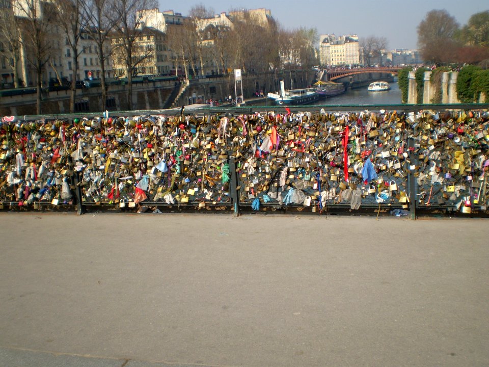 Locks on a bridge in Paris