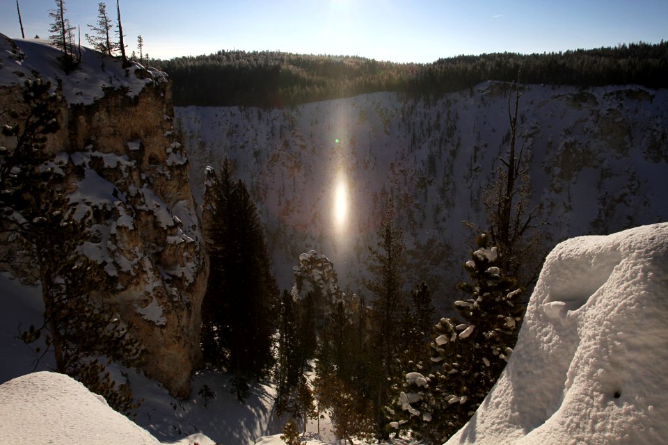 Sun light reflecting off of ice crystals