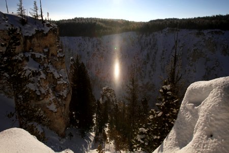 Sun light reflecting off of ice crystals photo