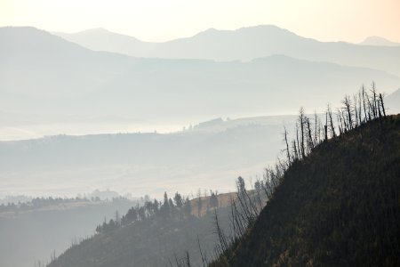 Wildfire smoke in Lamar Valley