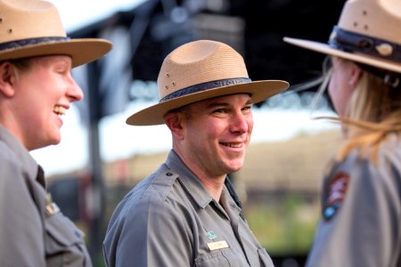 Park rangers enjoying the show