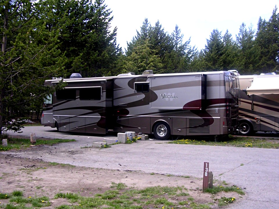 RVs at Fishing Bridge Campground