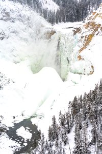 Lower Falls from Lookout Point in winter (portrait) photo