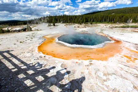 Shadows at Crested Pool, Upper Geyser Basin photo