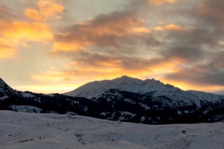 Winter sunset over Electric Peak photo