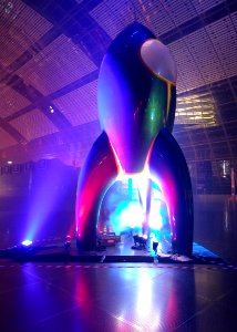 Fairydust by night, illuminated, during 36c3