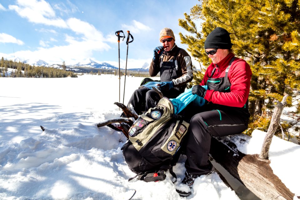 Enjoying lunch on the Sheepeater Ski Trail
