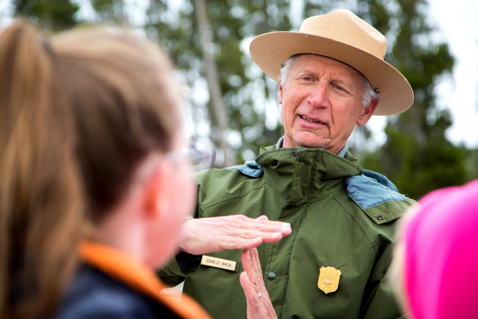 Interpretive program at Old Faithful