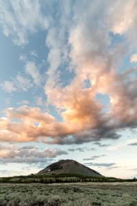 Fiery sunset over Bunsen Peak portrait