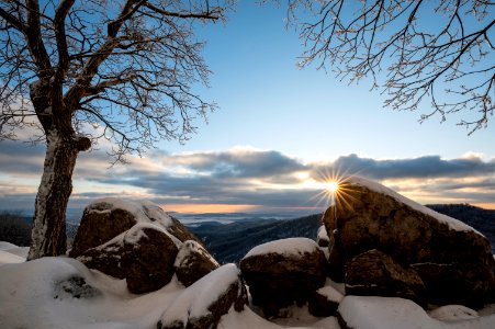 Winter Sunrise On the Rocks photo
