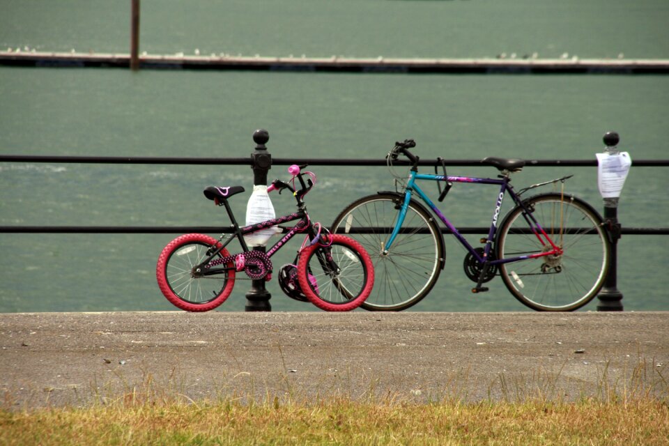 Pink green bicycle