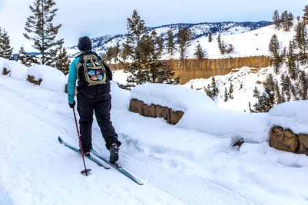 Skiing back from Tower Fall