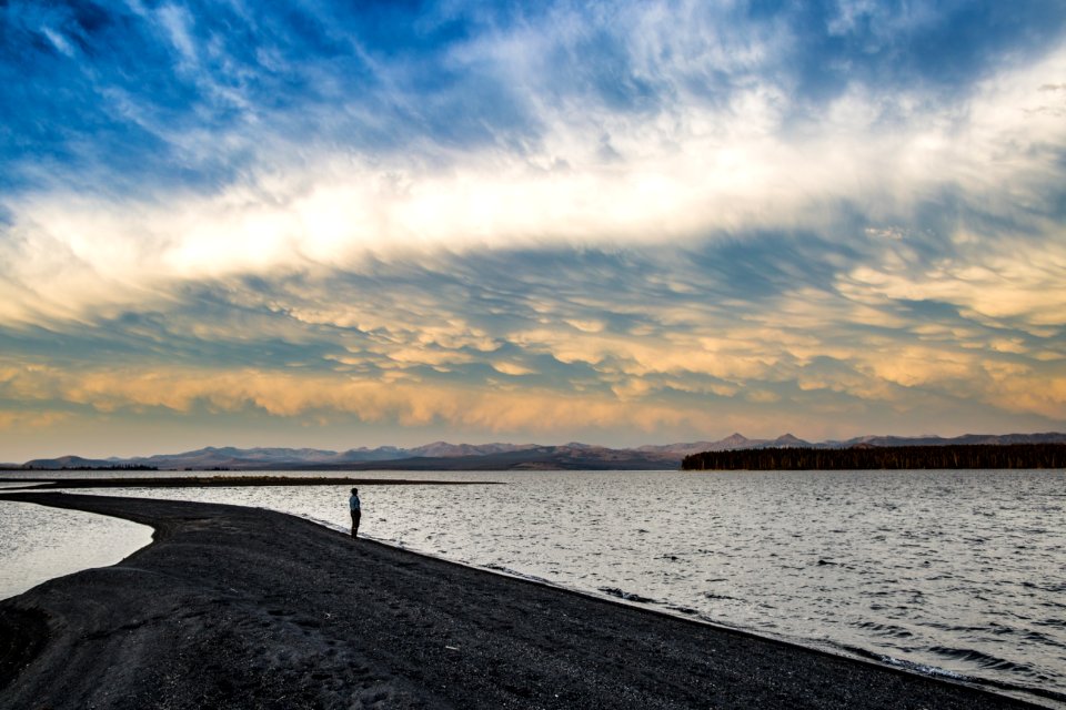Clearing storm on Yellowstone Lake, Flat Mountain Arm