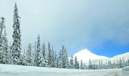 Mt Hood with snow, Oregon photo