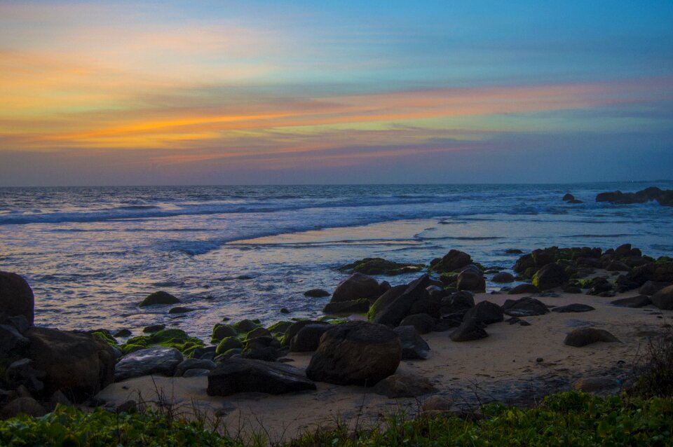 Rocks beach ocean photo