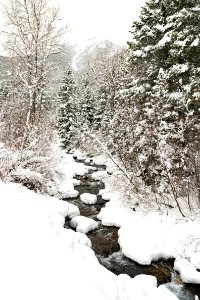 Emigrant Creek and Emigrant Peak in winter
