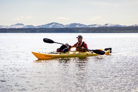 Kayaking on Yellowstone Lake photo