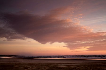 Sunset South Jetty Beach, Oregon photo