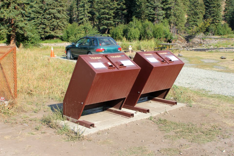 Slough Creek Campground bear-proof trash receptacles