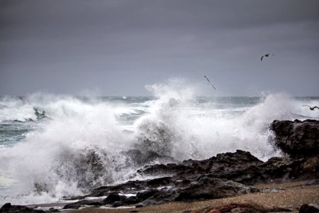 Breaking waves winter storm, Oregon Coast photo