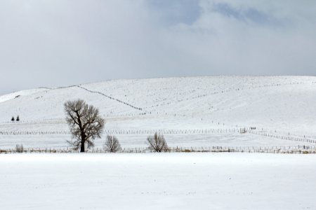 Eastern Oregon ranch in snow photo