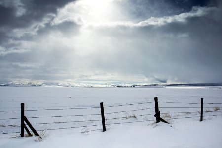 Eastern Oregon prairie in snow.