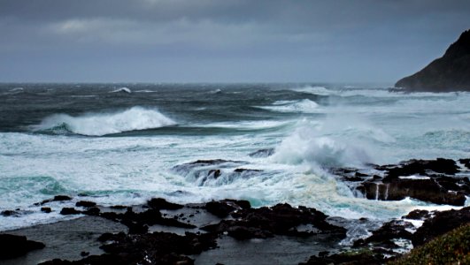 Winter storm Cape Perpetua, Oregon photo