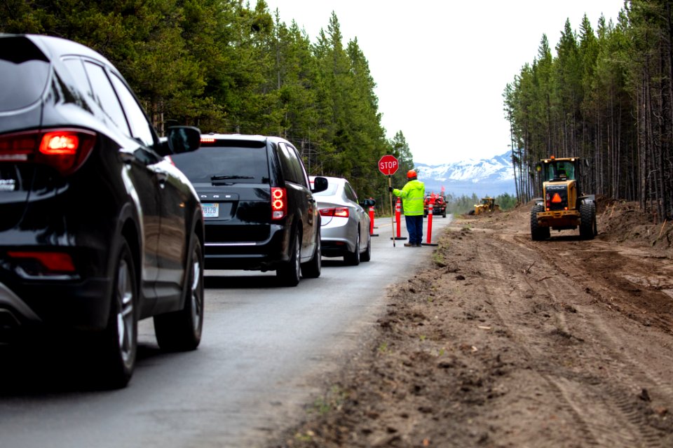 Road construction near Fishing Bridge