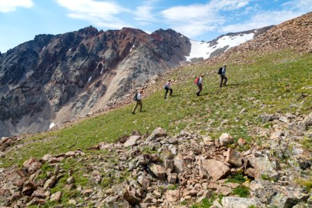 Hikers ascending the north side of Electric Peak (4) photo