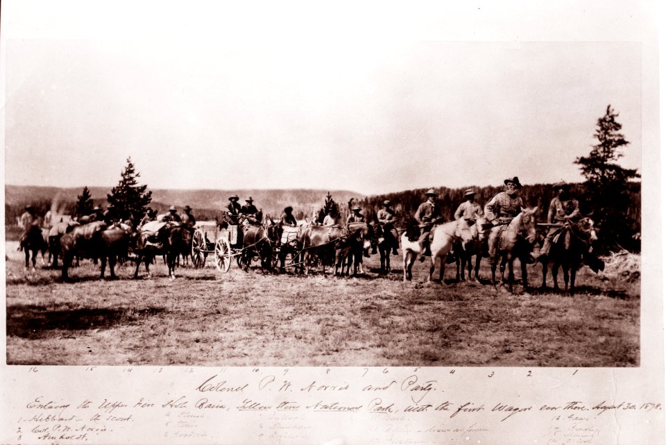 P.W. Norris entering Upper Geyser Basin