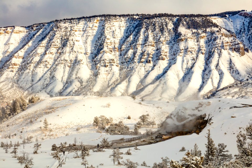 Overlooking Minerva Terrace and Mt. Everts