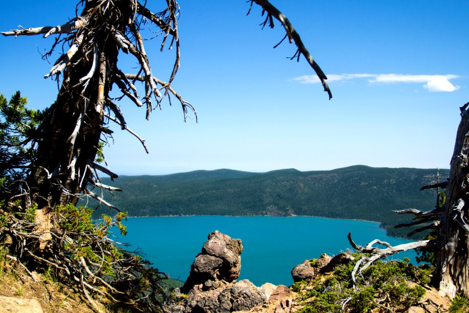 Paulina Lake from Paulina Peak, Oregon photo