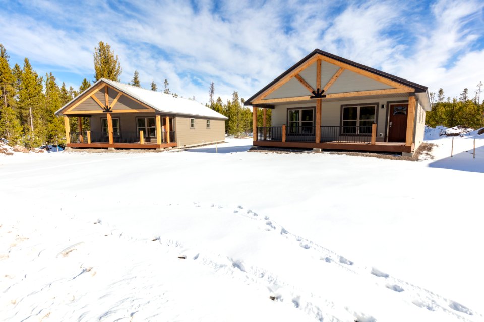 Olf Faithful Employee Housing Improvement Project: new units in fresh fall snow