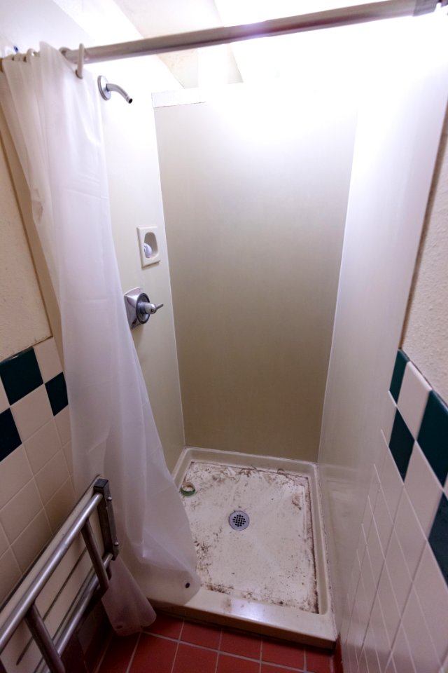 Laurel Dorm before renovation: shower