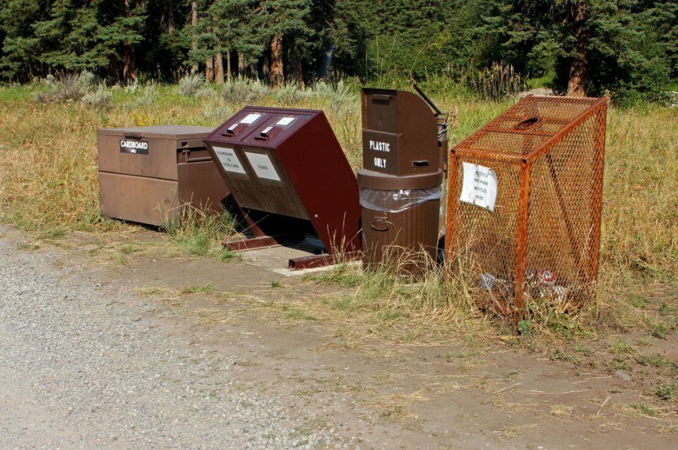 Slough Creek Campground recycling bins