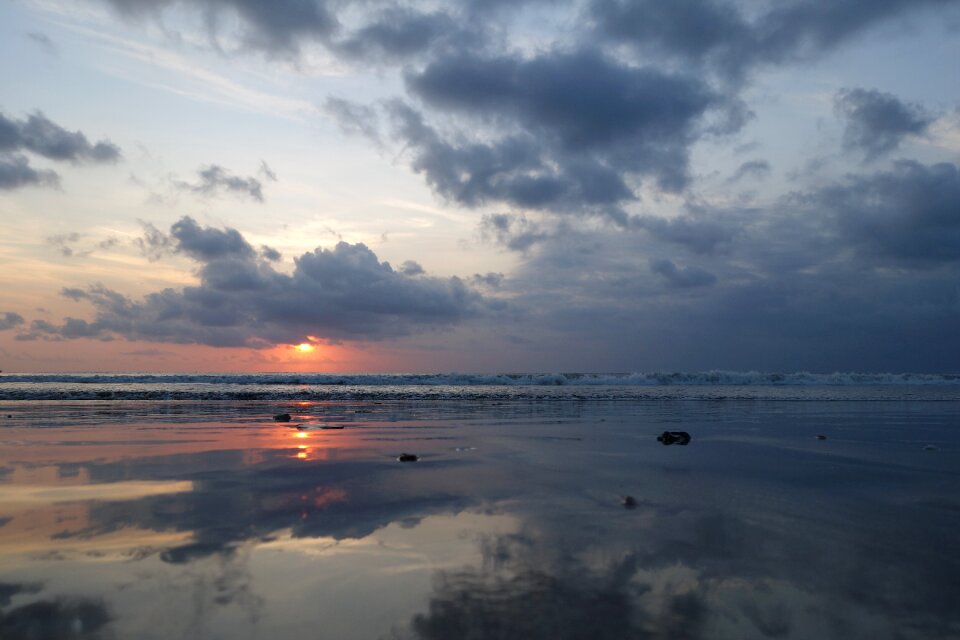 Sea at dusk mirror
