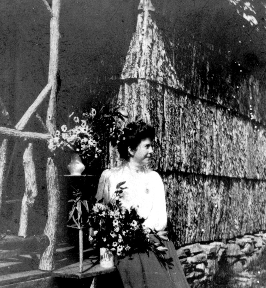 Skyland guest with flowers