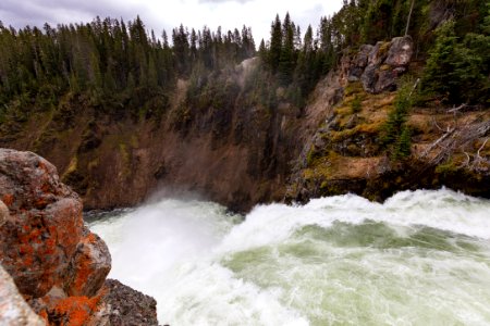 Brink of the Upper Falls during spring runoff photo