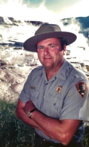 Former Superintendent Bob Barbee at Mammoth Hot Springs (October, 1987)