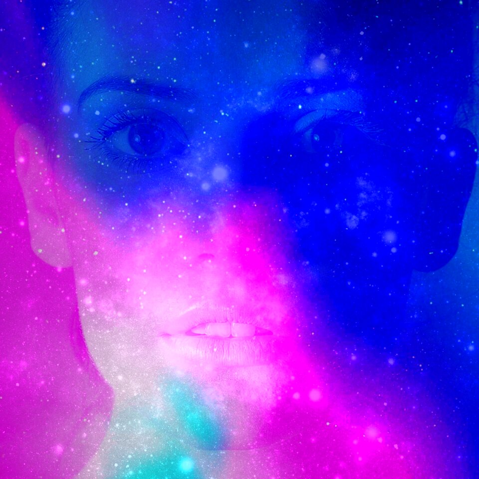 Space woman blue fantasy
