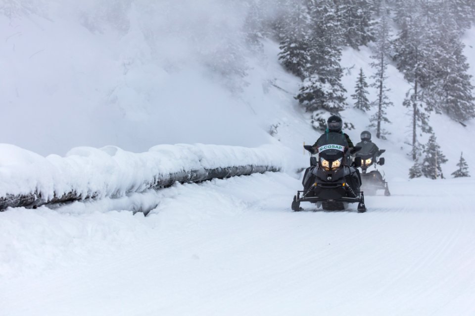 Snowmobilers near Beryl Spring