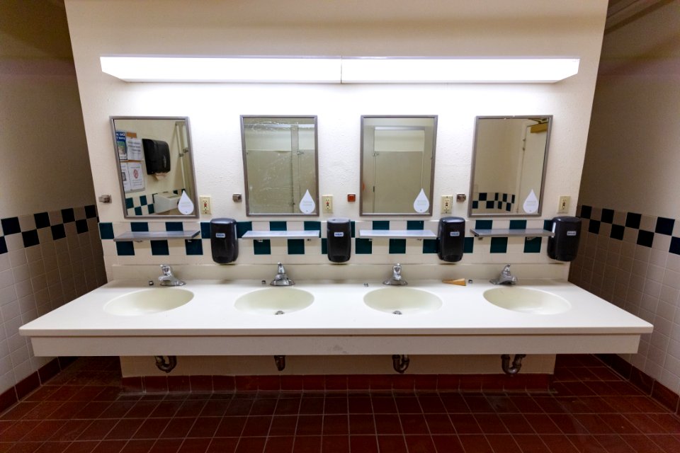 Laurel Dorm before renovation: bathroom sink