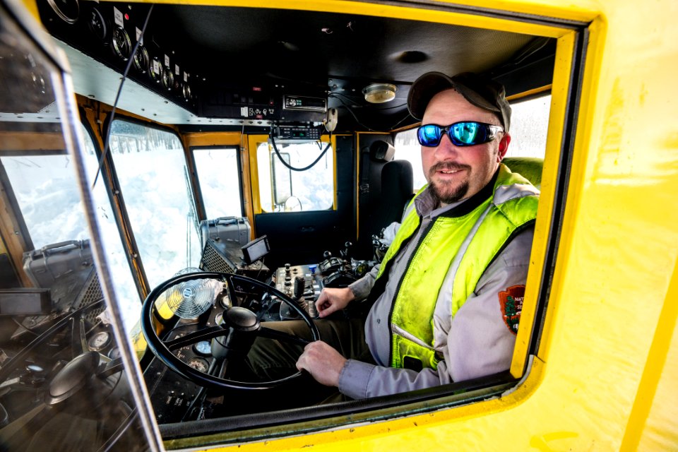 Brian B.  (Engineering Equipment Operator) inside the rotary blower