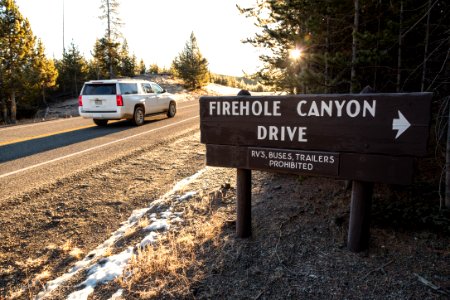 Firehole Canyon Drive sign photo