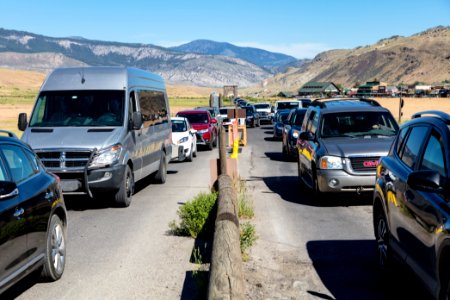 Busy North Entrance vehicle lines (3) photo