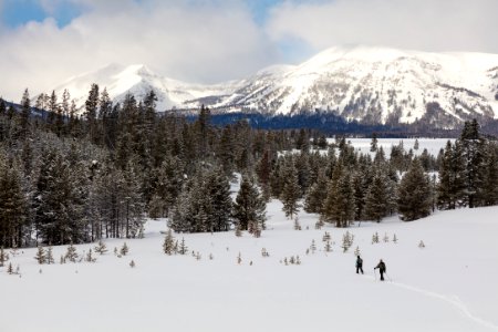Skiers in Gardners Hole near Indian Creek photo